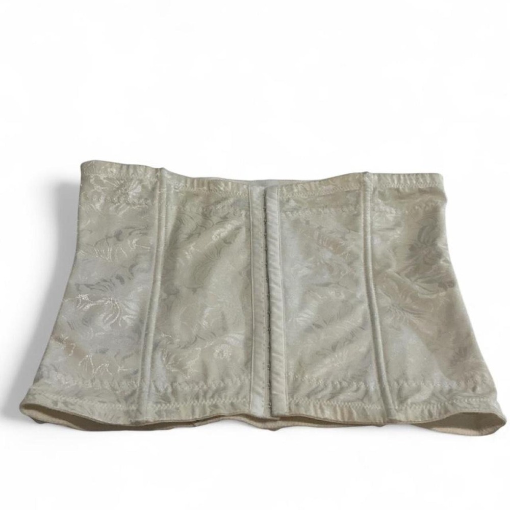 Flexees Waist Nipper Women XL Cream Excellent Floral Jacquard Hook & Eye‎